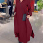 Side Slit Lapel Loose Long Dress