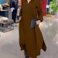 Side Slit Lapel Loose Long Dress