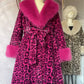 🧥Women's Leopard Print Fluffy Faux Fur Coat with Belt🔥🔥