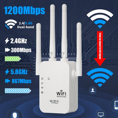 🥳2026 HOT SALE🥳💞50K+ SOLD!🚀📶 Dead Zones? Gone for Good! 1200Mbps WiFi Extender – Covers 10,000 sq.ft & 50 Devices. 🏡✨