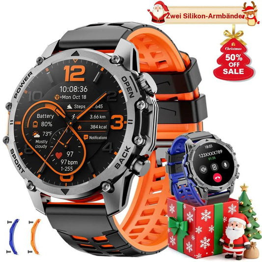 🔥⌚1.52" HD smartwatch for men – Phone calls and music control – Multiple sports modes – IP68 waterproof – Long battery life – Fitness watch for Android and iPhone✨