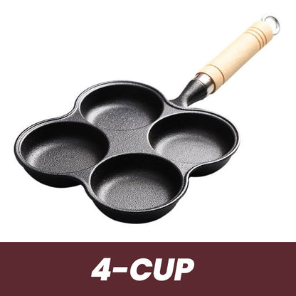 🍳 50% OFF NOW! 🔥 4-Cup Cast Iron Egg Frying Pan - Non-Stick & Even Heating, Perfect for Breakfast Sandwiches or Pancakes 🥪✨
