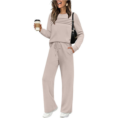 ⏳ Time-Limited Special! ⏰ Women's Crew Neck Top & Drawstring Pants Set – Ultra-Soft, Breathable & Effortlessly Stylish 👕👖