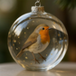 Nature's Bird Glass-Look Sphere Ornament