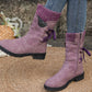Women’s Elegant Mid-Calf Boots With Cozy Knitted Cuff