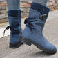 Women’s Elegant Mid-Calf Boots With Cozy Knitted Cuff