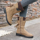 Women’s Elegant Mid-Calf Boots With Cozy Knitted Cuff