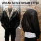 Men's Hooded PU Leather Jacket with Faux Fur Lining