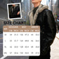 Men's Hooded PU Leather Jacket with Faux Fur Lining