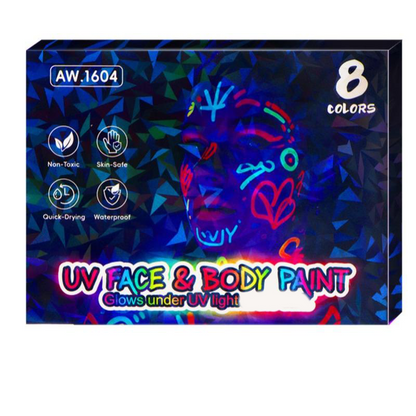 UV Glow Face and Body Paint Markers Set