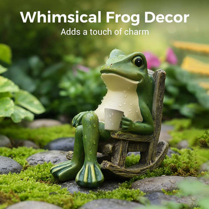 🐸Solar Frog Rocking Chair Ornament🍃