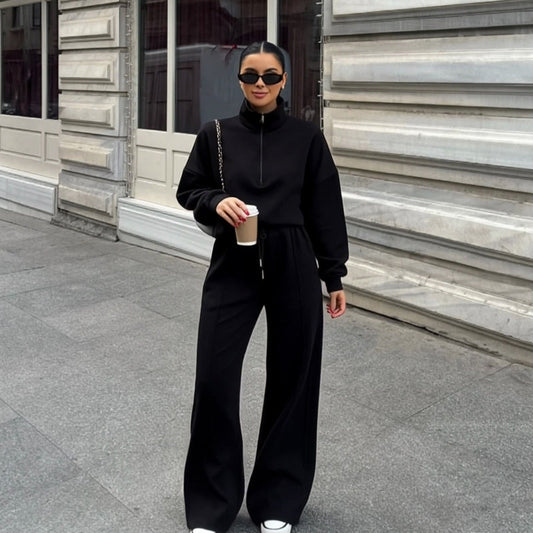 ⏳Limited-time 50% off⏰Women's Casual Half-Zip Pullover and Pants Set