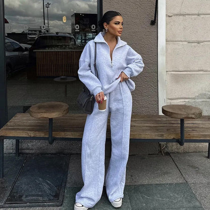 ⏳Limited-time 50% off⏰Women's Casual Half-Zip Pullover and Pants Set