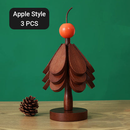 Foldable Wooden Tree-Shaped Trivet Set for Hot Dishes & Coasters